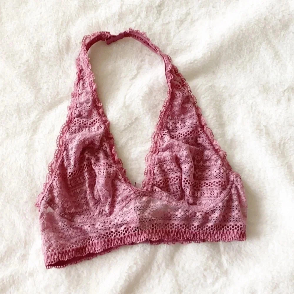 Victoria’s Secret dusty pink lace halter Bralette